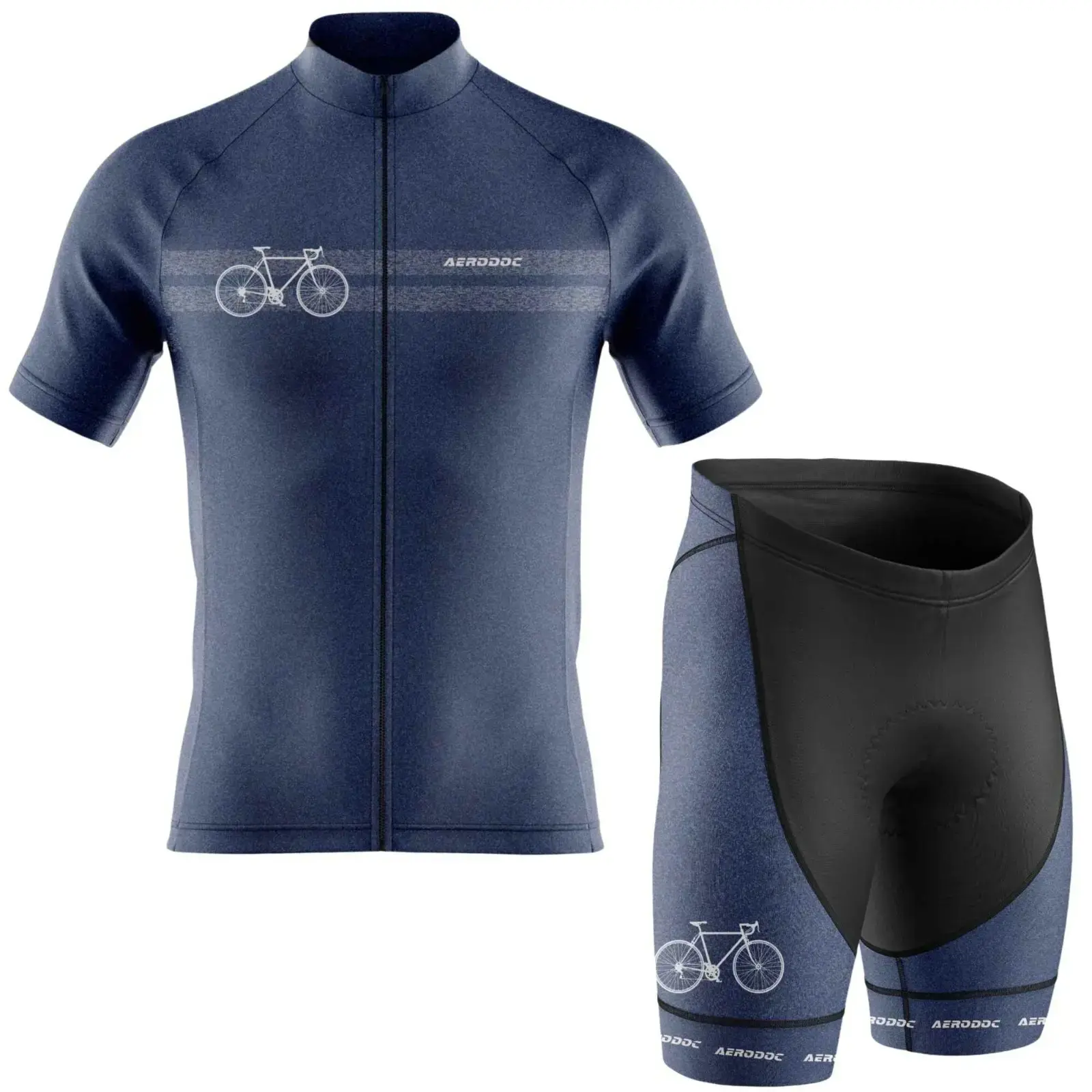 Horizon Blue Men's Cycling Jersey (Half Sleeve + Nonbib Shorts)