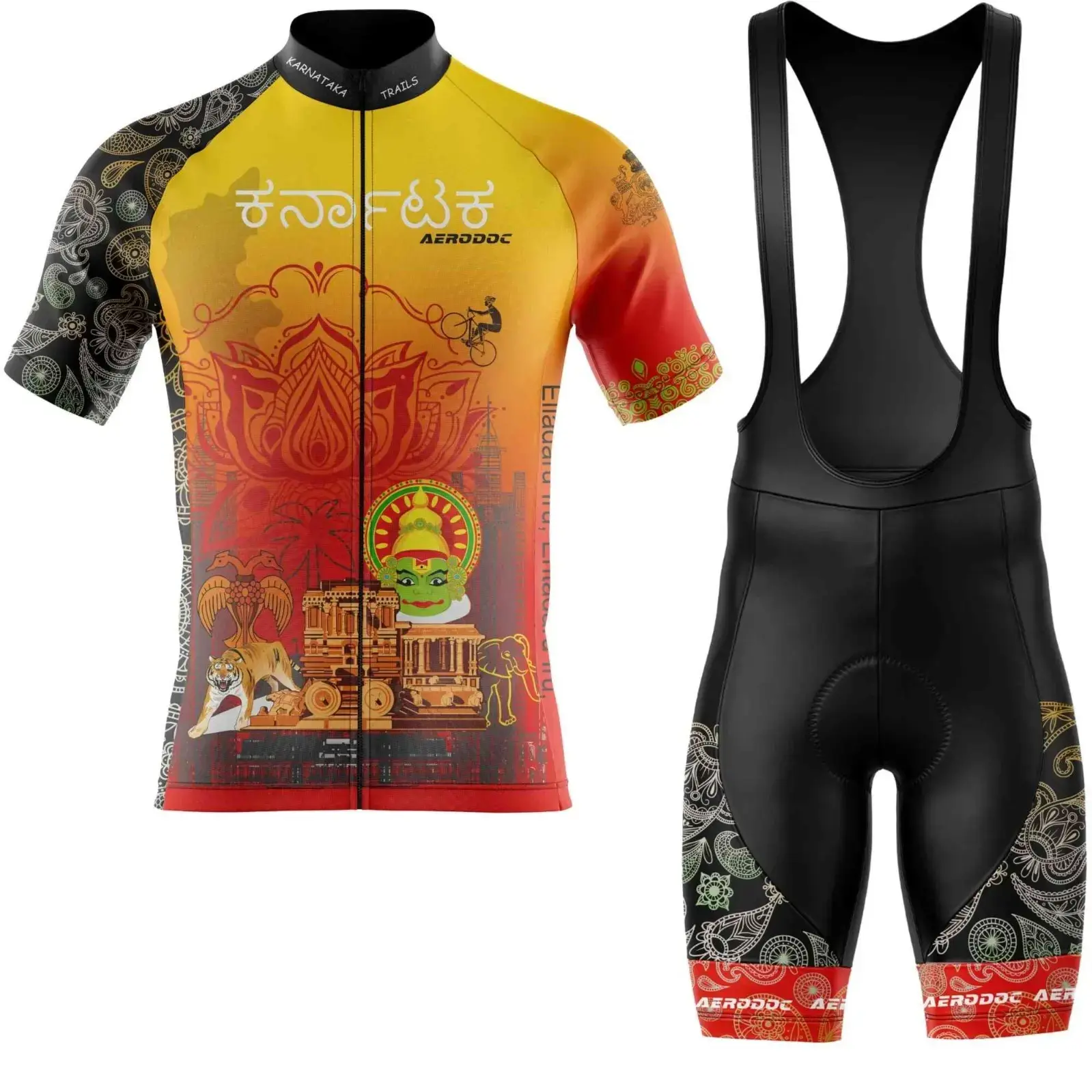 Karnataka Cycling Jersey and Bib Shorts (Half Sleeve with Bib Shorts)