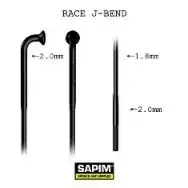 Sapim Race J-Bend Double Butted Spokes 14G 281mm (Black)