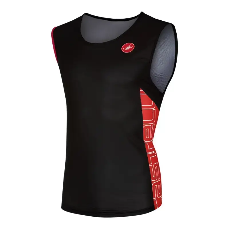 Castelli T O Al II Run Mens Triathlon Top Black Red