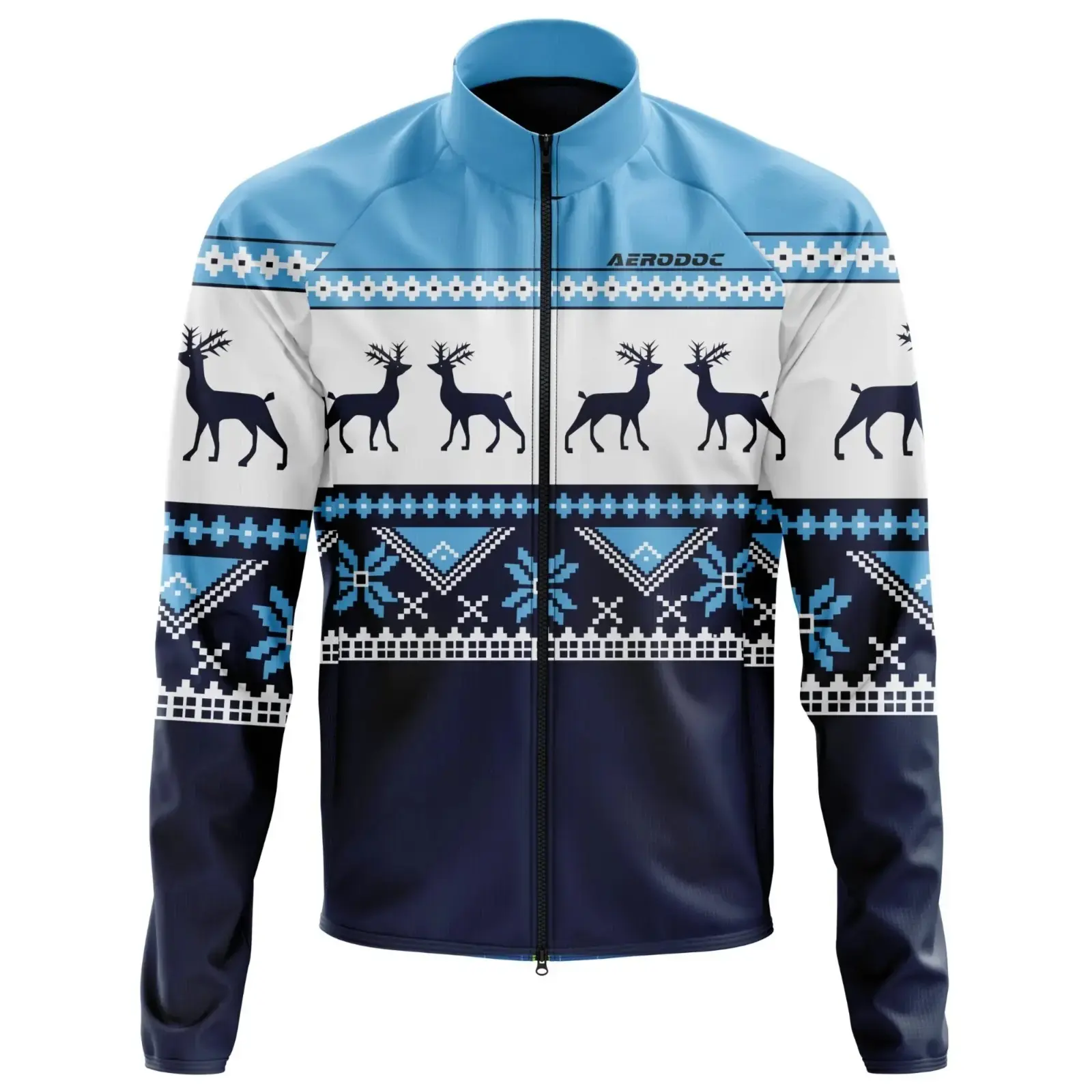 Aerodoc Reindeer Cold-Weather Cycling Jersey | Premium Winter Fleece Wool Bike Wear (Jacket Only)
