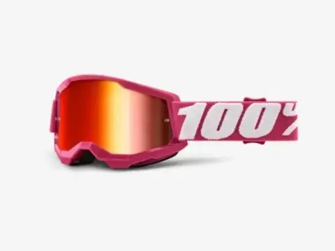 100% STRATA 2 Goggle Red - Mirror Red Lens