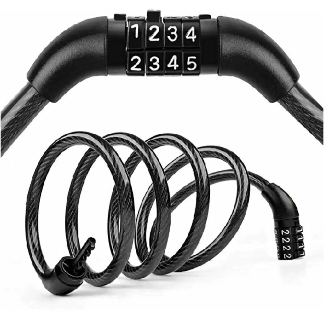 Combination Numeric Cable Lock (Black, Painted Finish)