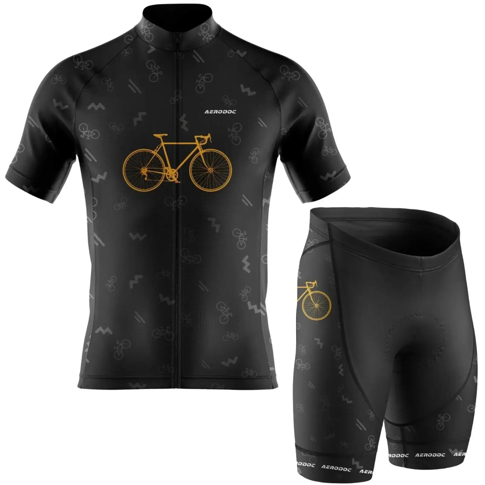 Bike Graphic Cycling Jersey (Half Sleeve + Nonbib Shorts)