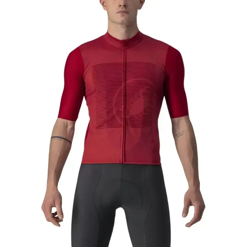 Castelli Bagarre Mens Cycling Jersey Pro Red Bordeaux