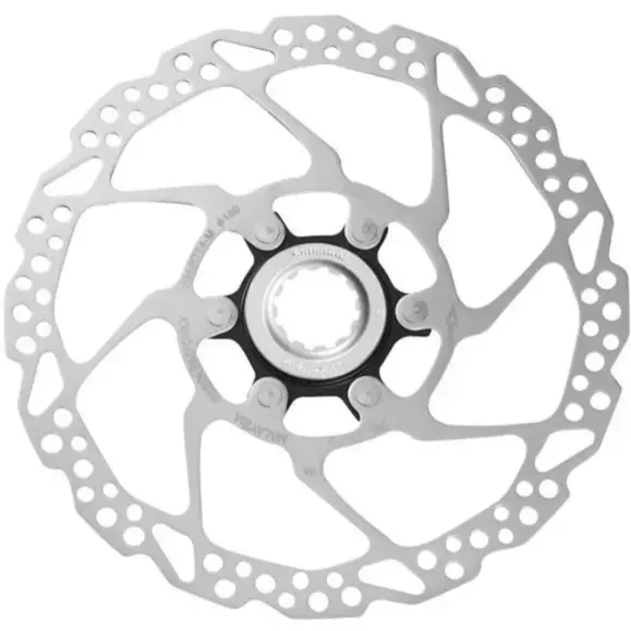 Rotor for disc brake SM-RT54, 180mm, with lock ring (internal serration, black), for resin pad only, individual pack