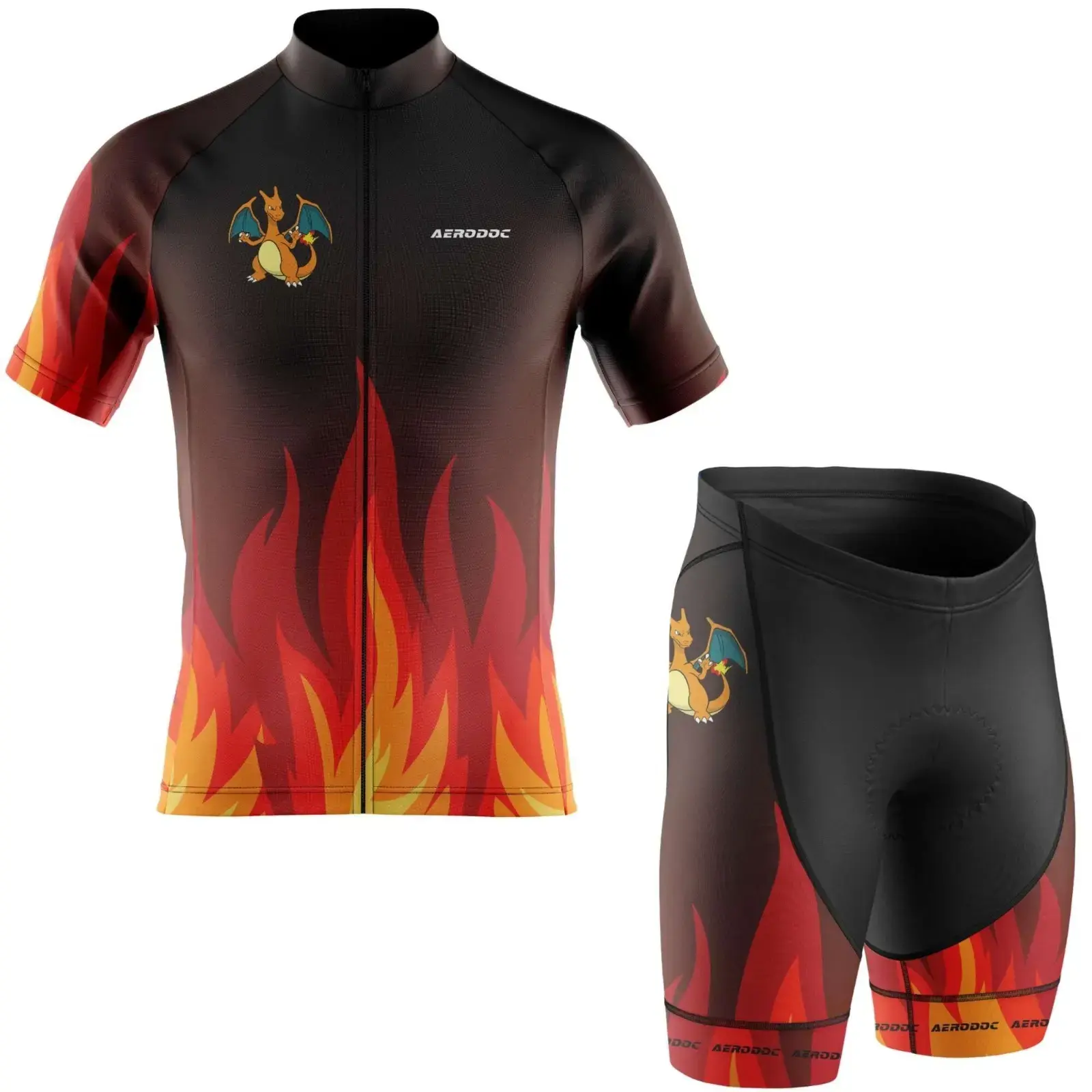 Phoenix Flame Cycling Jersey (Half Sleeve + Nonbib Shorts)