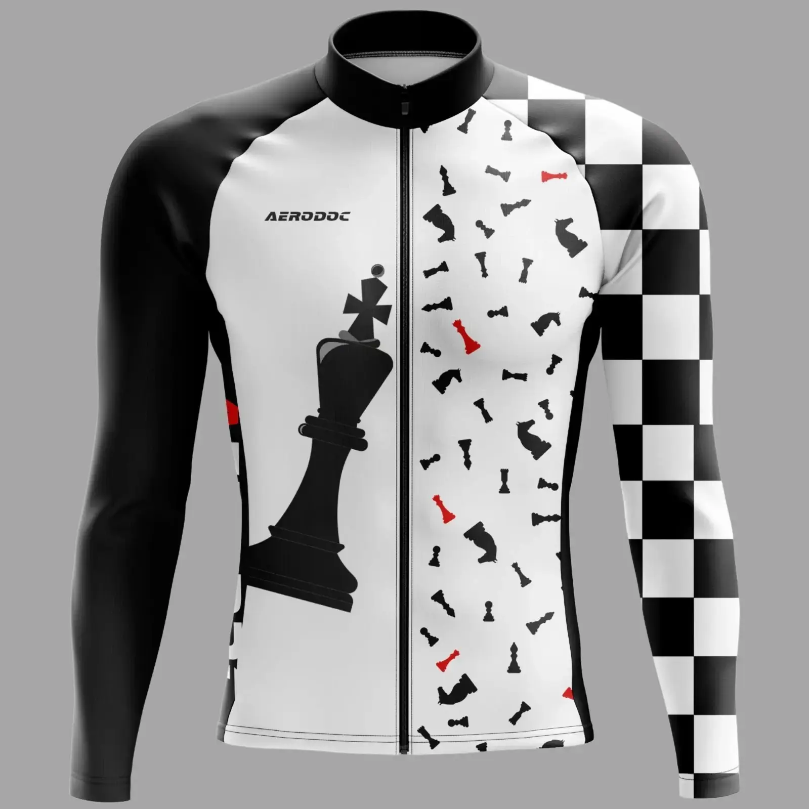 Checkmate Cycling Jersey & Bib Shorts Set – Ride Like a Chess Grandmaster! (Full Sleeves Jersey Only)