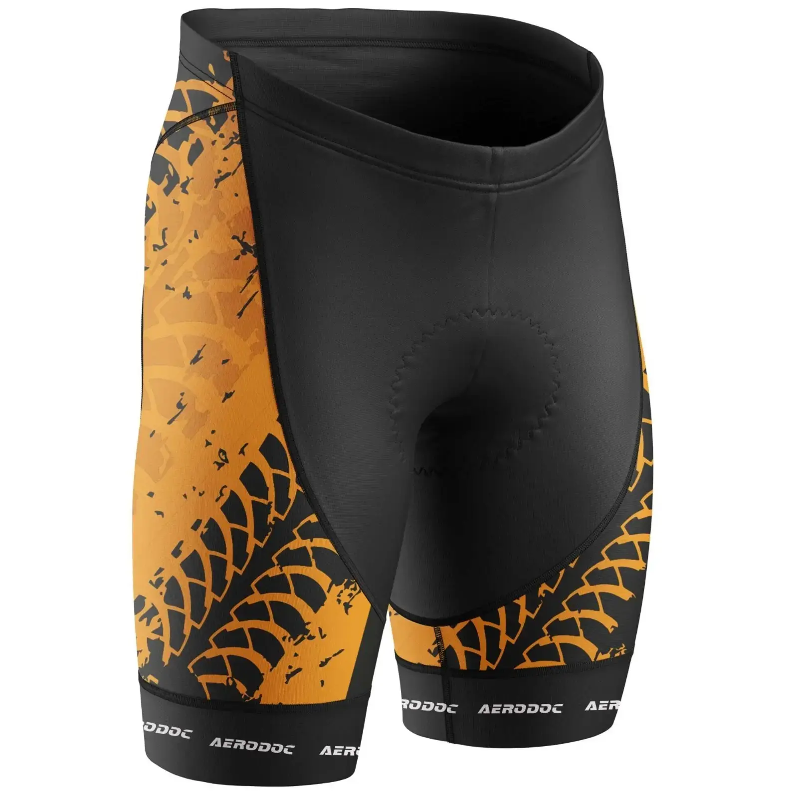 Tire Track Cyclist’s Jersey and Shorts– Performance Fit, Yellow & Black (Nonbib Shorts Only)