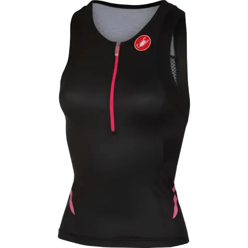 Castelli Free Womens Tri Singlet Black Pink Fluo