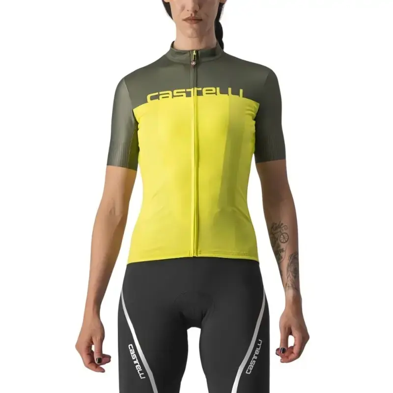 Castelli Velocissima Womens Cycling Jersey Sulphur Military Green