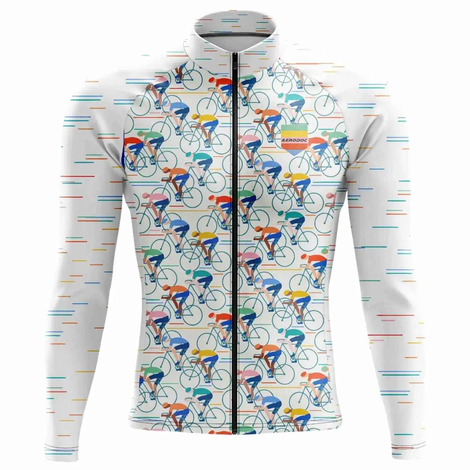 Retro Bicycle Design Men's Cycling Jersey (Full Sleeve Jersey)