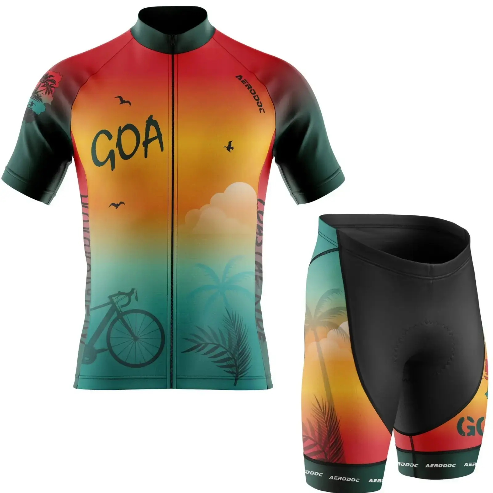 Goa Cycling Jersey and Bib Shorts (Half Sleeve with Non Bib Shorts)