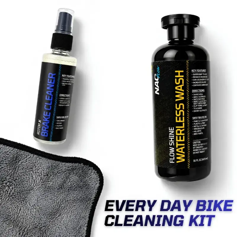 Waterless Wash Spray Brake Cleaner Kit Flow Microfiber Cloth