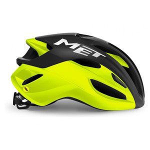 Met Rivale Mips Road Cycling Helmet Black Fluo Yellow Matt Glossy