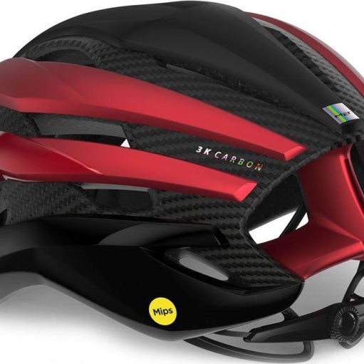 Met Trenta 3k Carbon Mips Road Cycling Helmet Black Red Metallic Matt Glossy