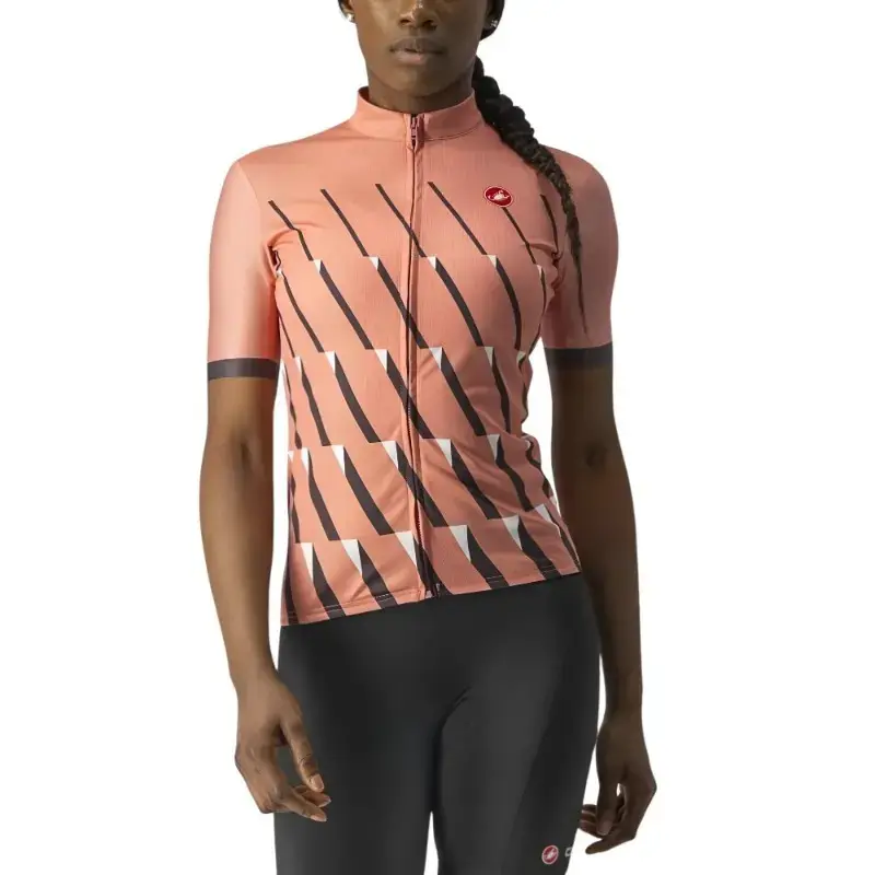 Castelli Pendio Womens Cycling Jersey Blush Dark Gray White