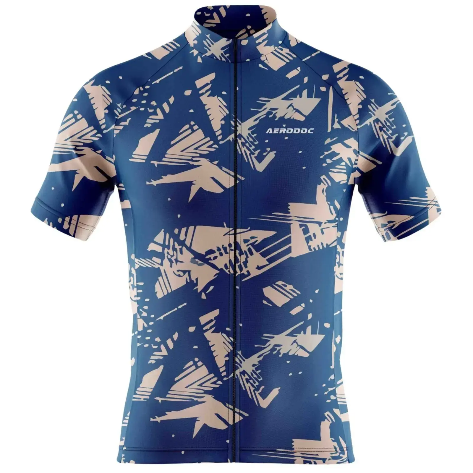 Blue Pulse Cycling Jersey - Energized Print for High-Speed Rides (Half Sleeve Jersey)