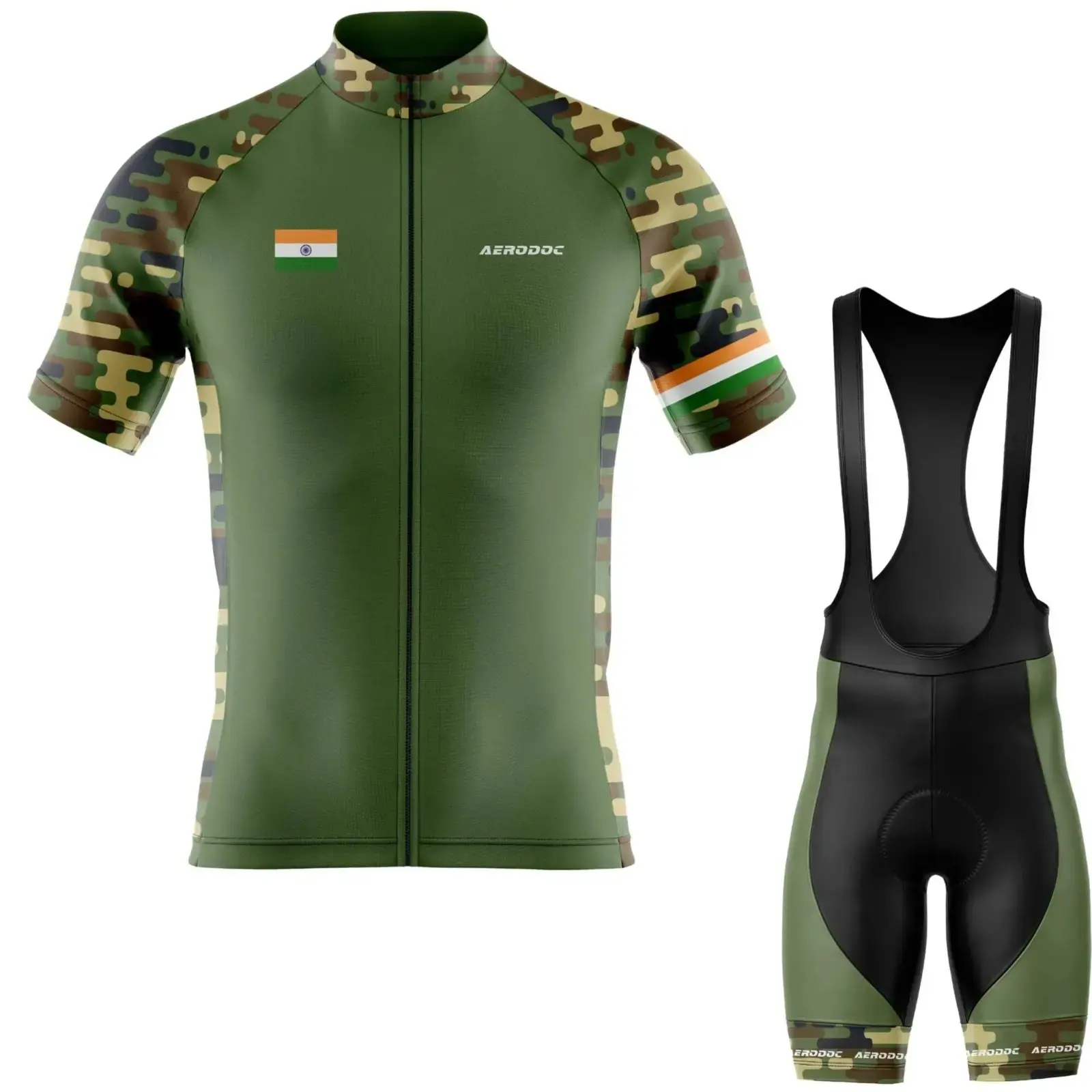 Indian Army Camouflage Cycling Jersey (Half Sleeve with Bib Shorts)