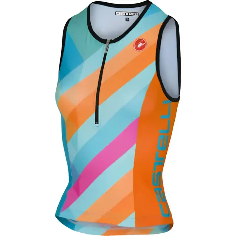 Castelli Core Womens Tri Singlet Coral Light Blue