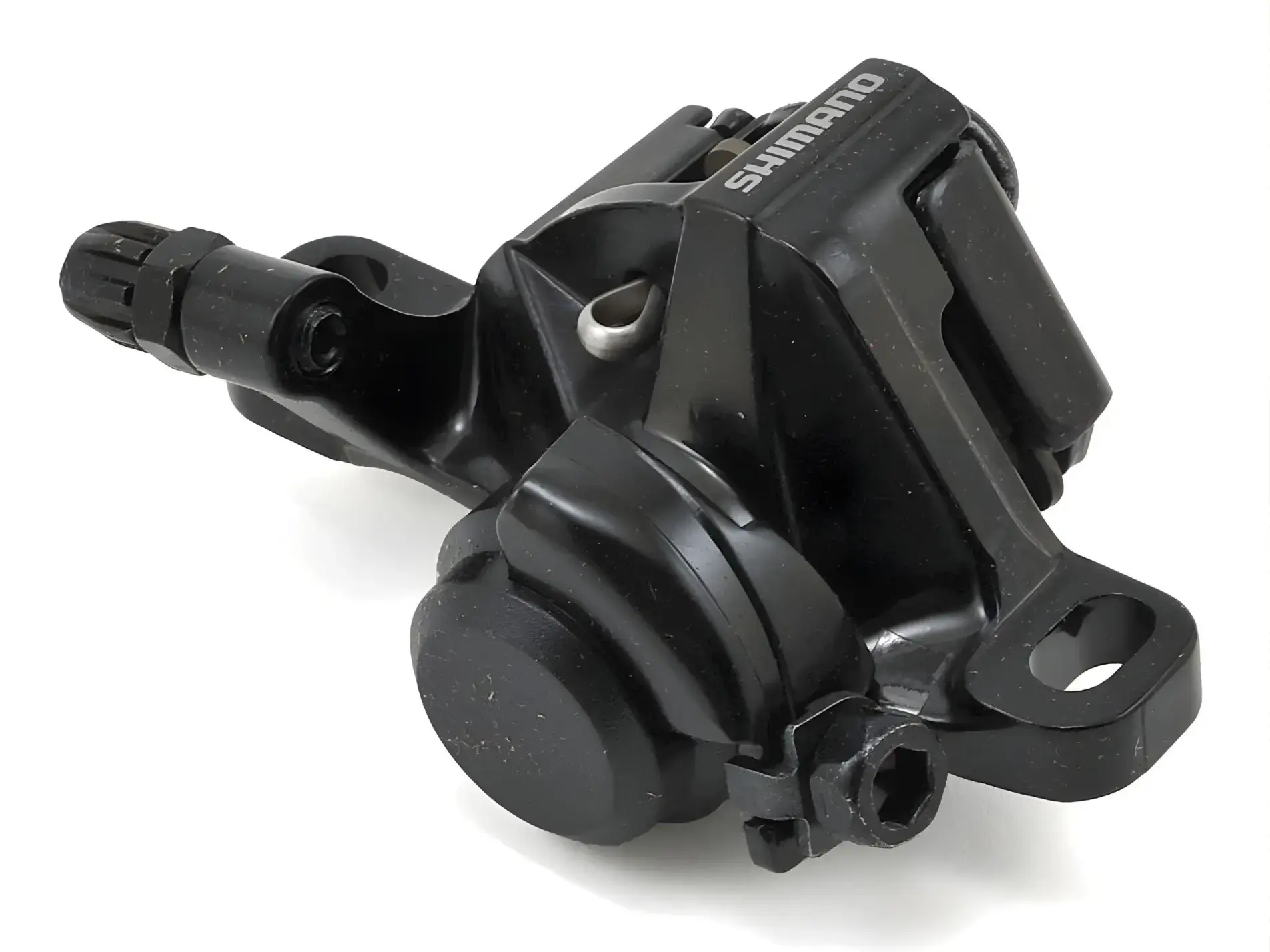 CABLE TYPE DISC BRAKE, BR-M375-L FRONT OR REAR W/O ADAPTER FOR POST MOUNTRESIN PAD, W/O ROTOR, BLACK