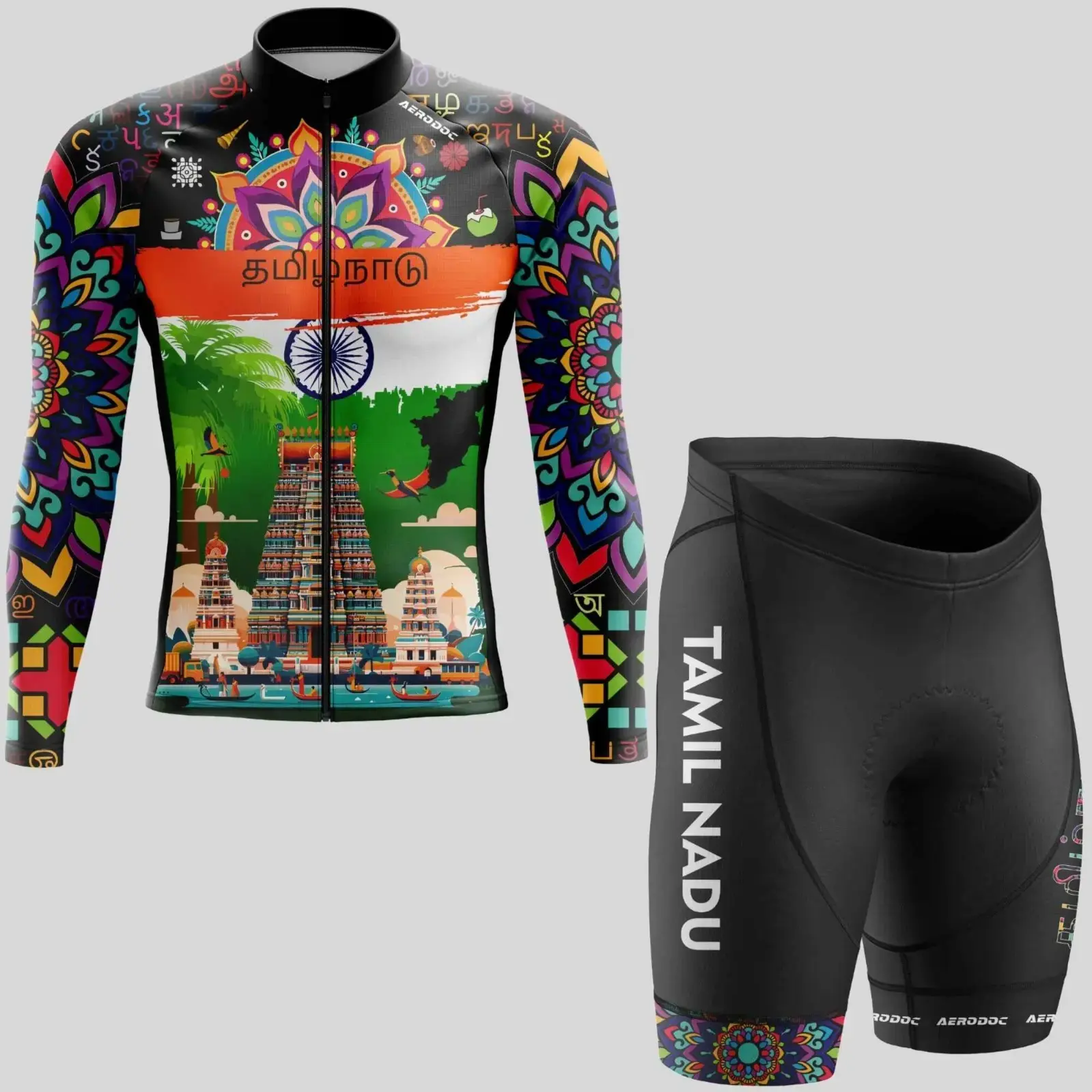Tamil Nadu Cycling Jersey and Bib Shorts (Full Sleeve with Non Bib Shorts)