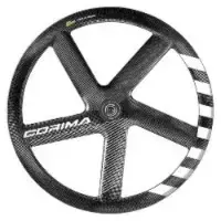Corima 5 Spoke 47 Carbon Track Wheel (Black/White Stripes)