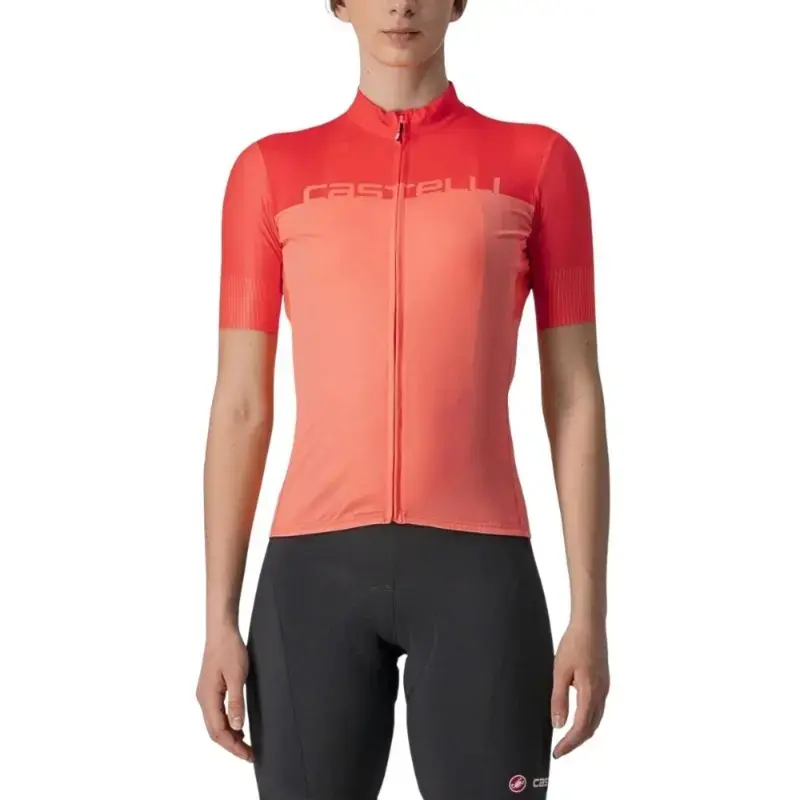 Castelli Velocissima Womens Cycling Jersey Coral Flash Brilliant Pink
