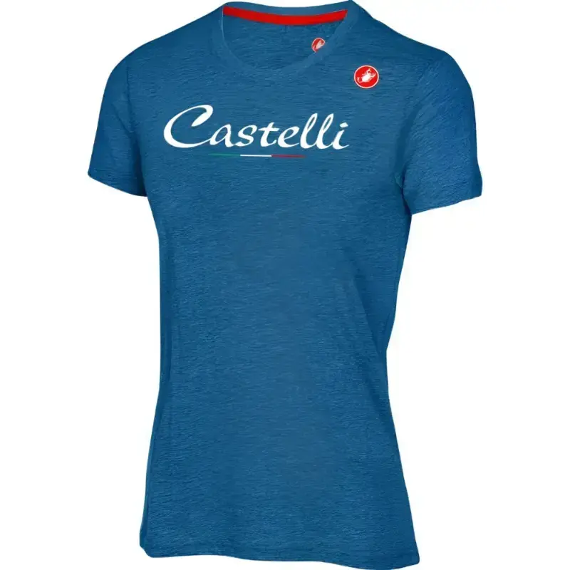 Castelli Classic Womens T Shirt Melange Blue