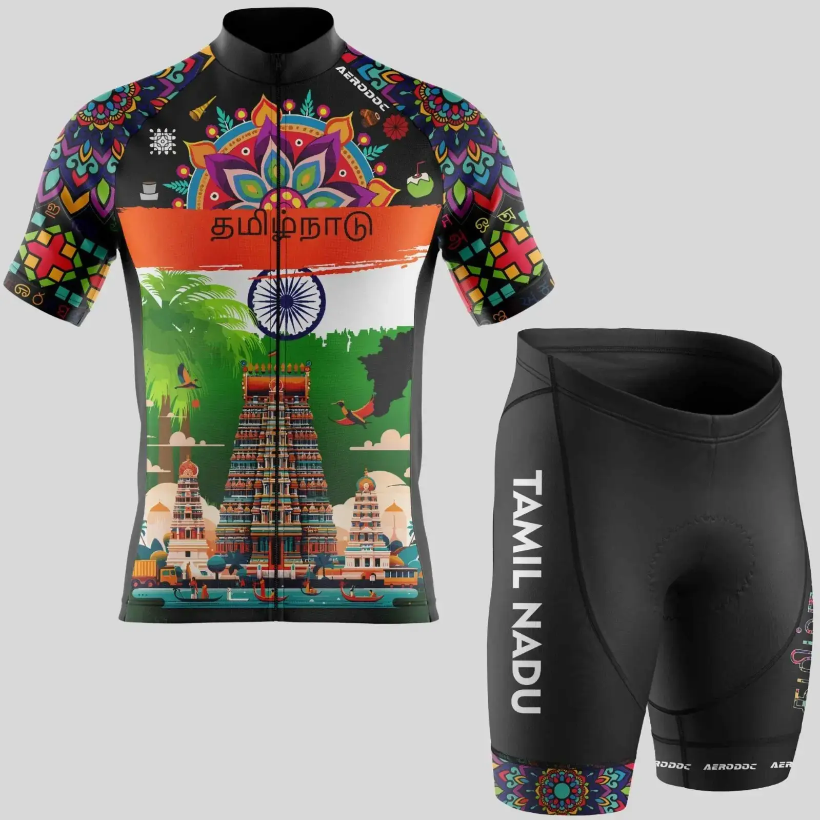 Tamil Nadu Cycling Jersey and Bib Shorts (Half Sleeve with Non Bib Shorts)