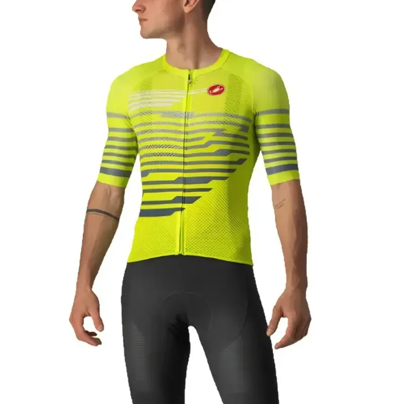 Castelli Climbers 3.0 Mens Cycling Jersey Electric Lime Blue
