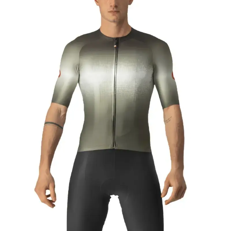 Castelli Aero Race 6 Mens Cycling Jersey Military Green Light Black