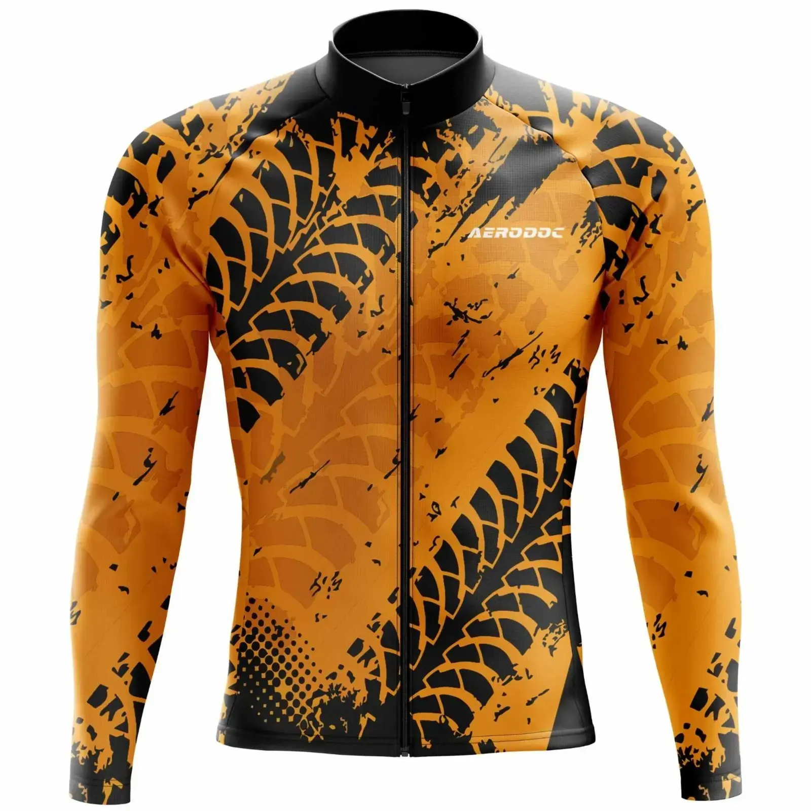 Tire Track Cyclist’s Jersey and Shorts– Performance Fit, Yellow & Black (Full Sleeve Jersey)