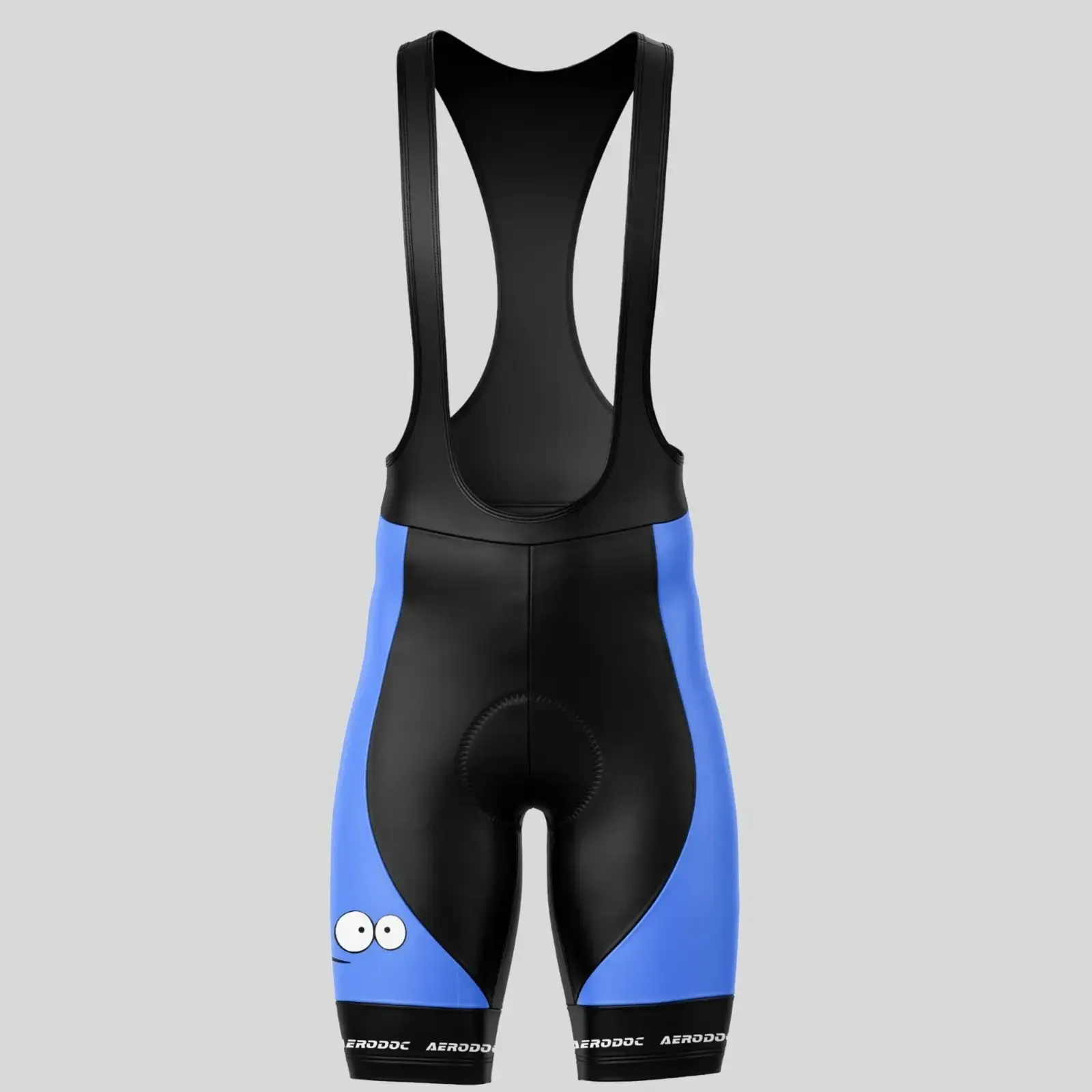 Smiley Blue White Cycling Jersey (Bib Shorts Only)