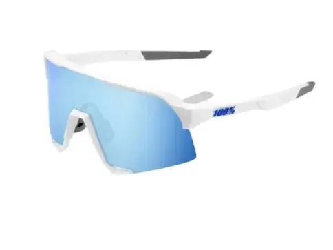 100% S3™ Matte White HiPER® Blue Multilayer Mirror Lens