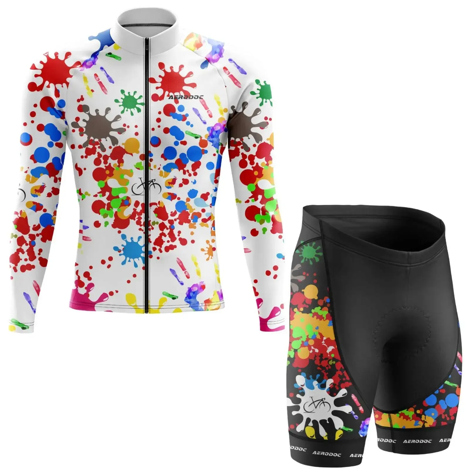 Color Spree Cycling Jersey (Full Sleeves + Nonbib Shorts)