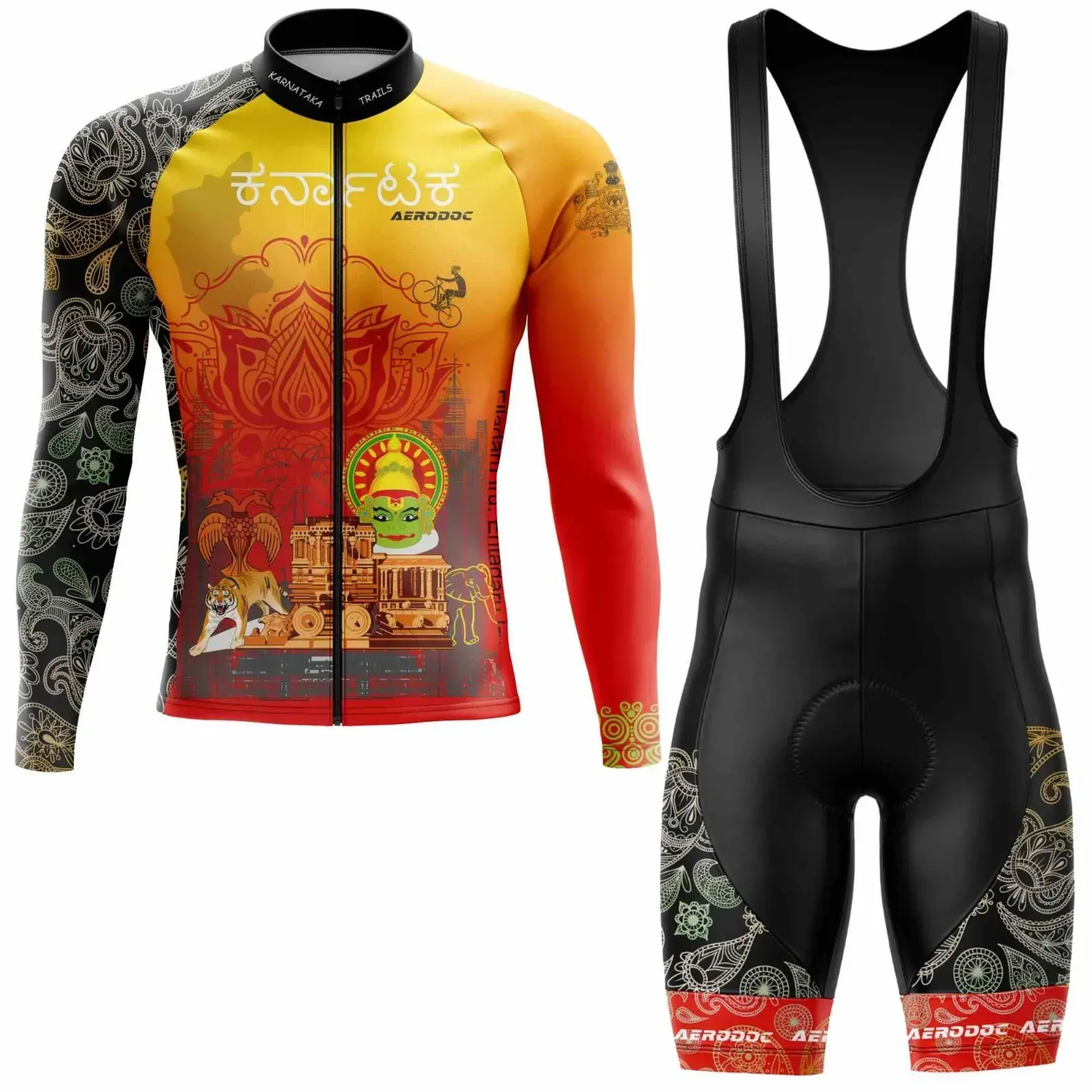 Karnataka Cycling Jersey and Bib Shorts (Full Sleeve with Bib Shorts)