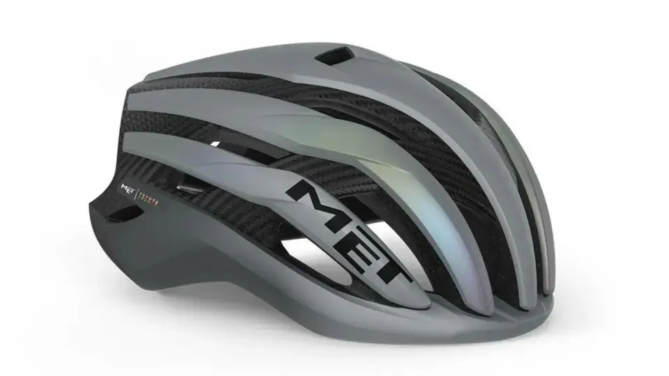 [Open Box] MET Trenta 3k Carbon MIPS Road Cycling Helmet (Gray Iridescent)