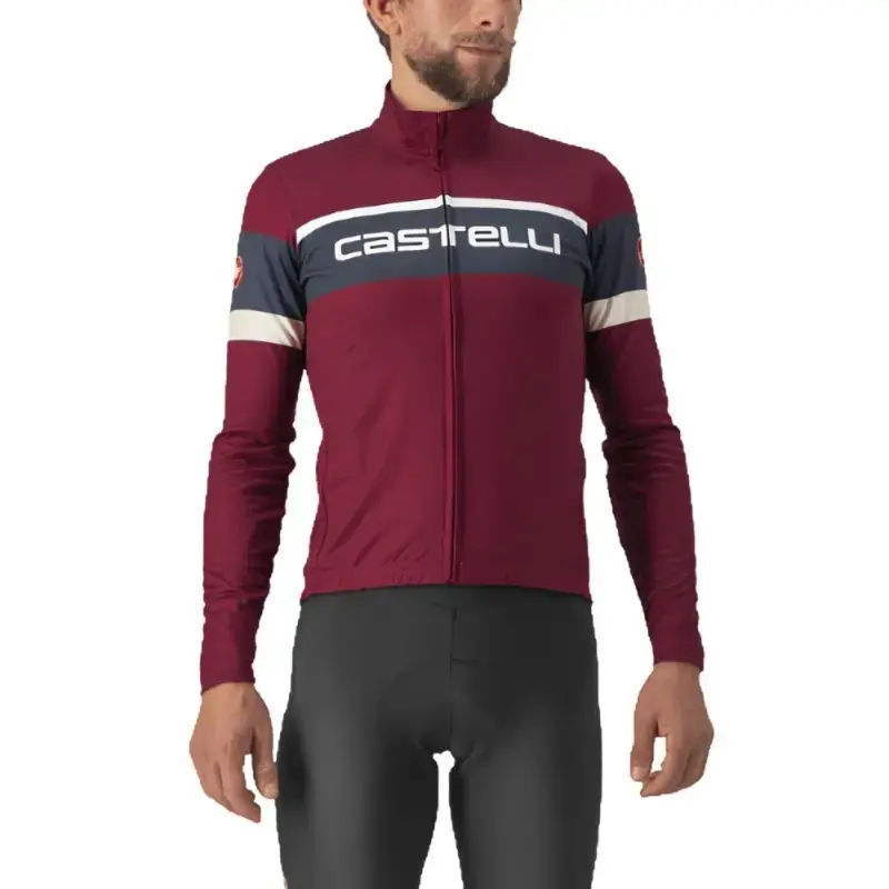 Castelli Passista Mens Cycling Jersey Bordeaux Savile Blue Chalk