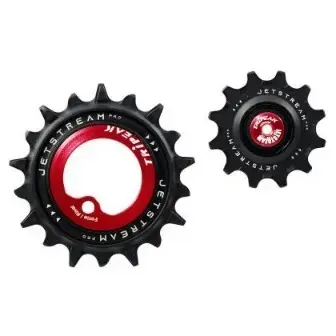 Tripeak oversize pulley kit 12/18T, ceramic bearing (Sram AXS Force/Rival, 12-spd) - red