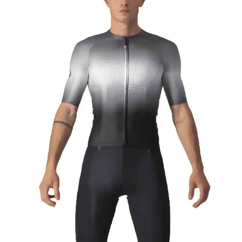 Castelli Aero Race 6 Mens Cycling Jersey Light Black Dark Gray