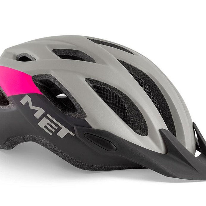 Met Crossover Hybrid Cycling Helmet Gray Pink Matt