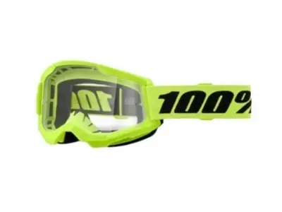 100% STRATA 2 Goggle Neon Yellow - Clear Lens