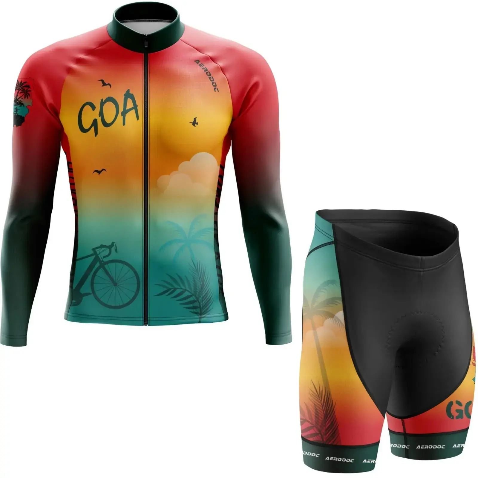 Goa Cycling Jersey and Bib Shorts (Full Sleeve with Non Bib Shorts)