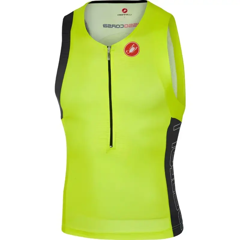 Castelli Free Tri Mens Triathlon Top Yellow Fluo