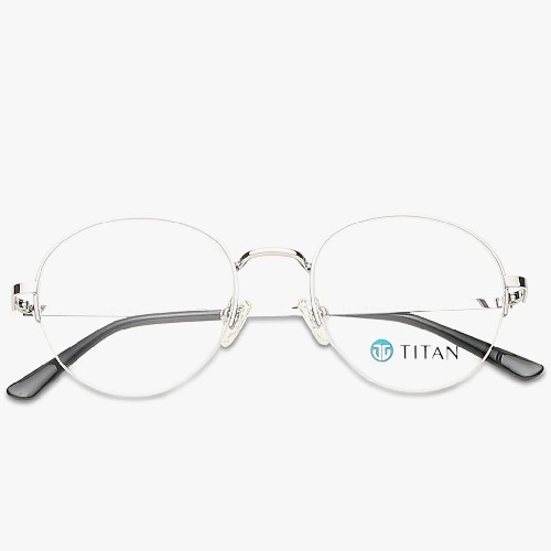 Buy Titan Silver Semi-Circular Full rim eyeglasses for Men Medium