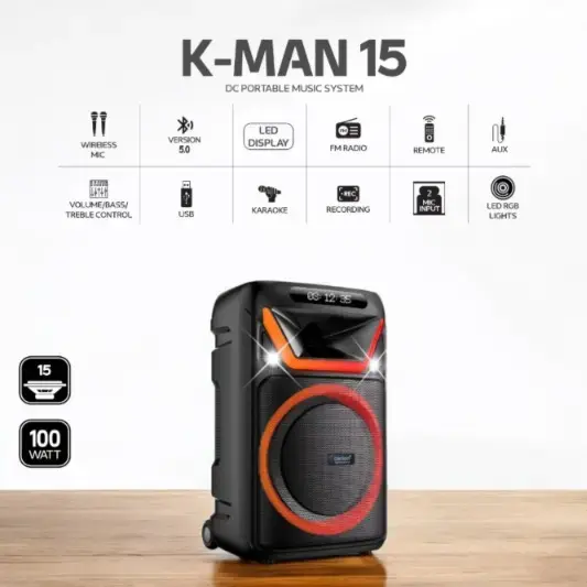 Buy Clarion DC Portable Speaker System JM K MAN 15 – 15 Inch 100W