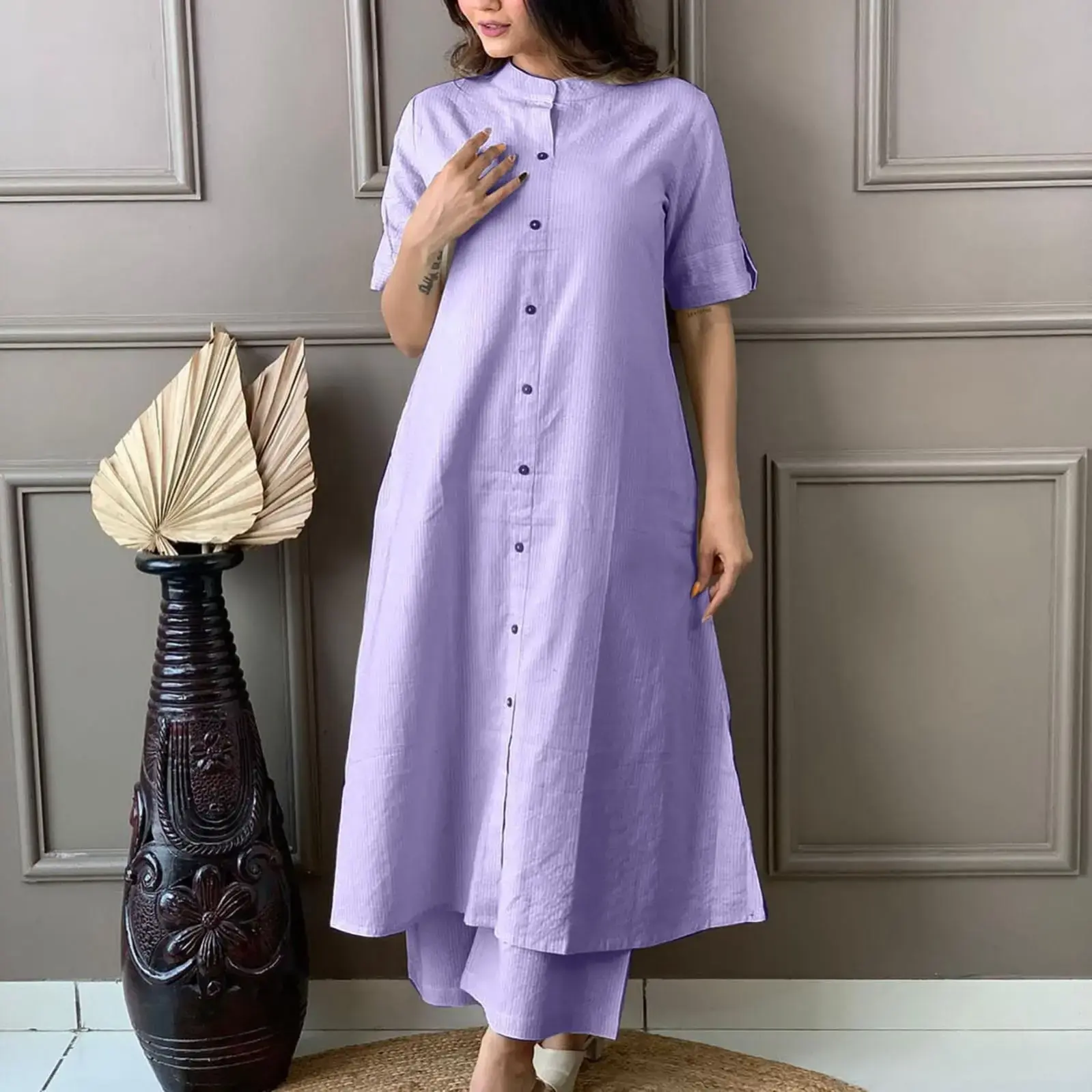 Buy Beautiful Aline kurta pattern paired with Ankle Length palazzo
