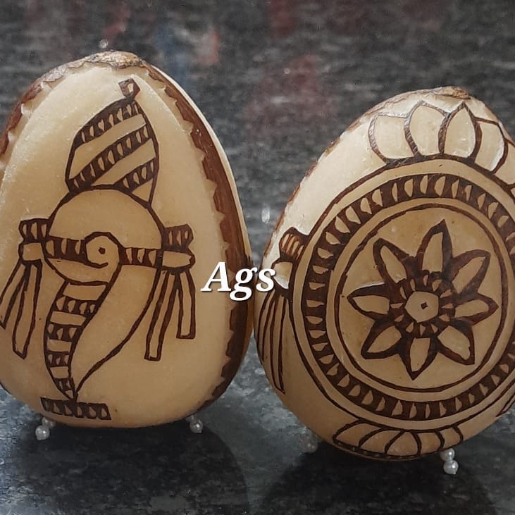 Dry coconut carving can be customised for engagement ,wedding etc.. - 1