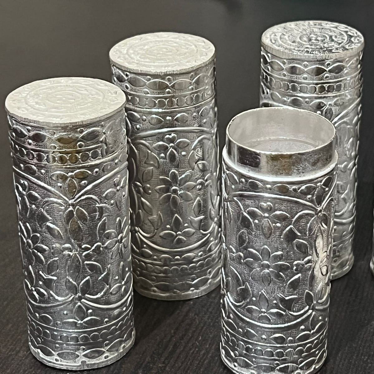 Long Dibbi for mouth freshener, Elachi.Sleek Cylinder Shape Height 3”Dia 1” Pc MOQ 10 - 1